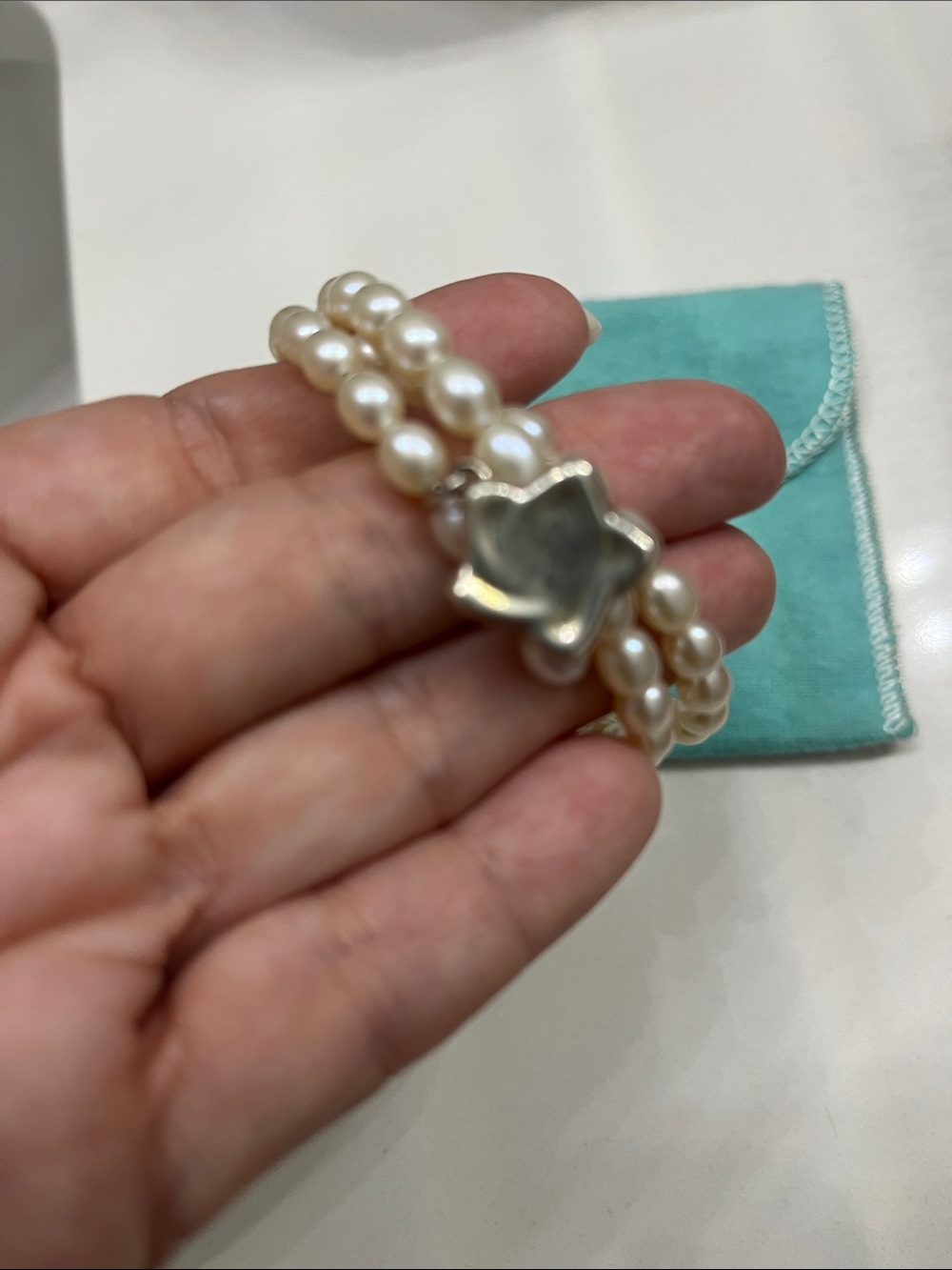 Tiffany & Co. White Pearl Wrap Bracelet with Elsa Perretti Star Charm - Picture 2 of 4